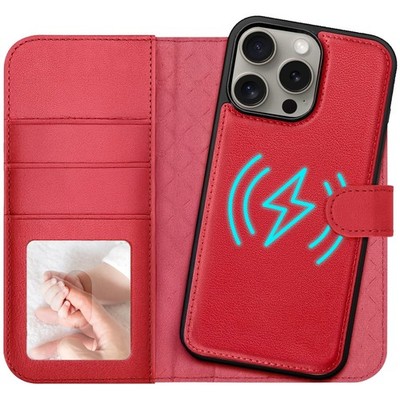 MagSafe Wallet Case für iPhone 15 Pro Max Handy Klapp Hülle mit Kartenfach