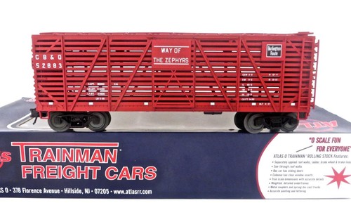 O ATLAS 2002406-1 Trainman CB&Q Burlington Stock Car 3 rieles nuevo stock antiguo | Condition: New