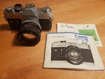 Canon FTb QL Spiegelreflexkamera + FD 50mm f/1.4 + Anleitung voll funktionsfähig