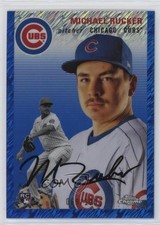 2023 Chrome Platinum Anniversary Blue Shimmer Refractor /100 Michael Rucker 2x9