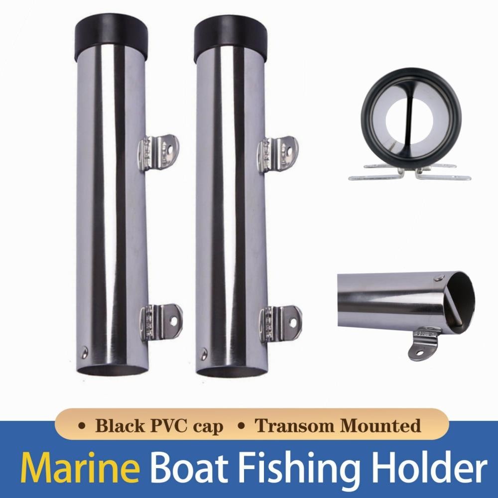 2X Stainless Steel Side Mount Fishing Rod Holders for Boats Yachts Marine