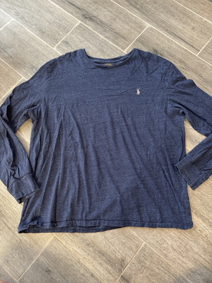 Polo Ralph Lauren Blue Long Sleeve T-Shirt Men's Size XXL Gray Pony 2XL