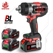 2800NM Cordless Electric Impact Wrench Gun 1/2'' High Power Driver with 2Battery