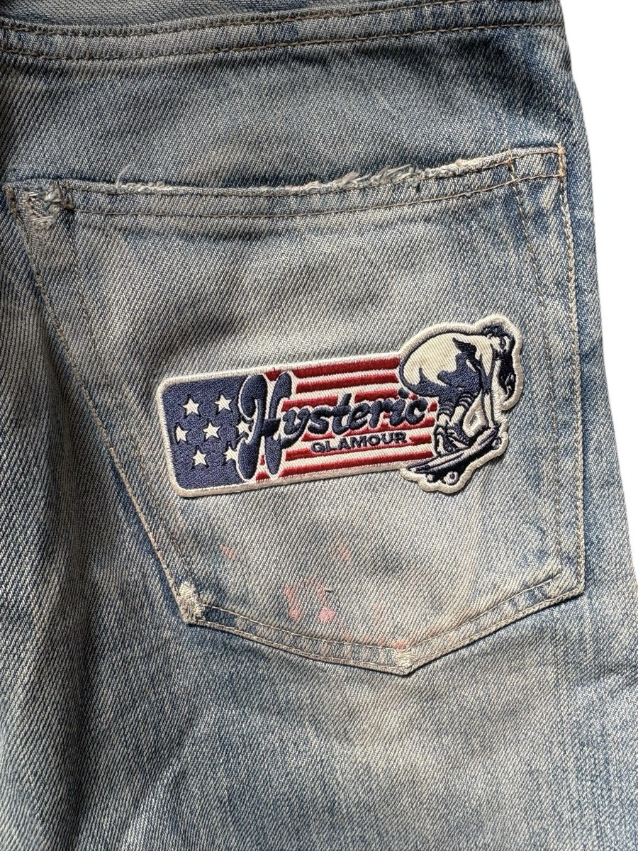 Hysteric Glamour studded and embroidered skinny lowrise ripped