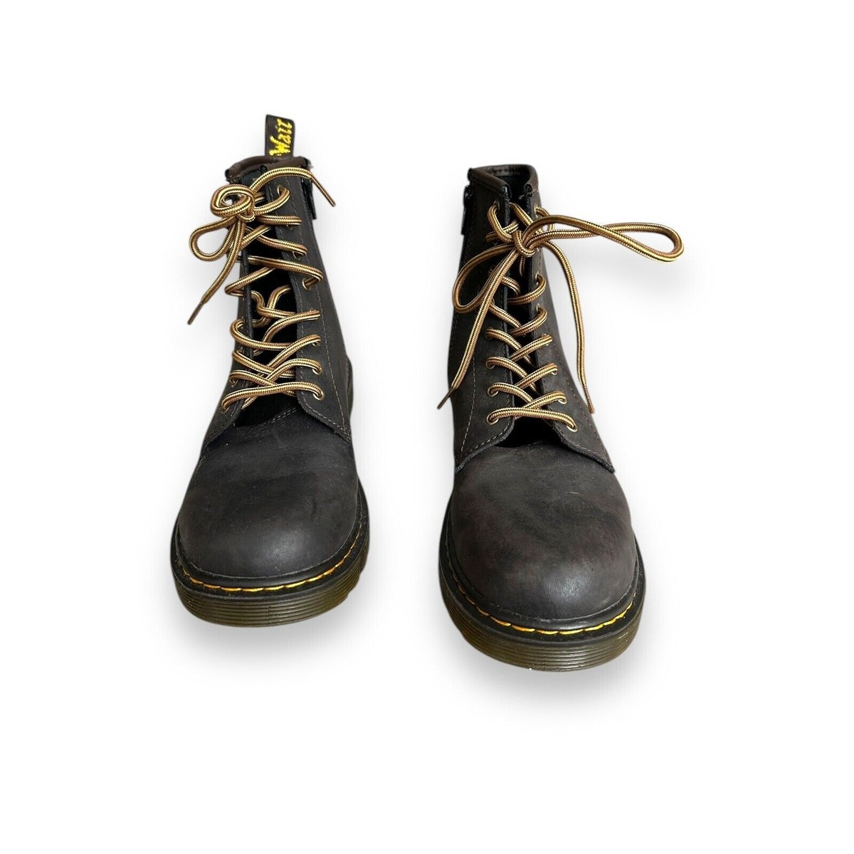 Dr. Martens Women's 1460Y US6 Brown Leather Side Zip Lace Up