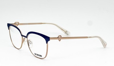 NEW LOVE MOSCHINO MOL529SAM 0PJP BLUE AUTHENTIC EYEGLASSES 51-17