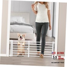 Indoor Dog Gate with Door, 26-41" Extra Wide Full Metal Pet Gate Short Dog