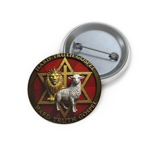 Lion and Lamb Button Pin | Hard Truth Gospel emblem