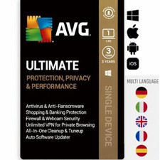 AVG Ultimate 2026 + VPN | 3-Years Protection for 1 Device WorldWide Activation