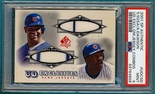2001 SP Authentic Sammy Sosa/Andre Dawson UD Game Jersey Combos #UDCSD PSA 9!