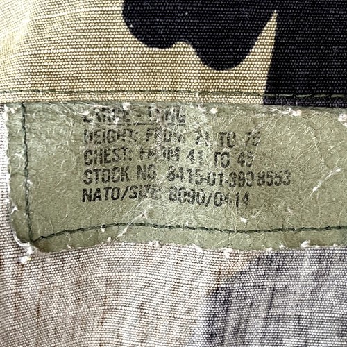 US Army Woodland Camouflage Button Front Pockets Hot Weather Coat Mens L Long - Picture 8 of 11