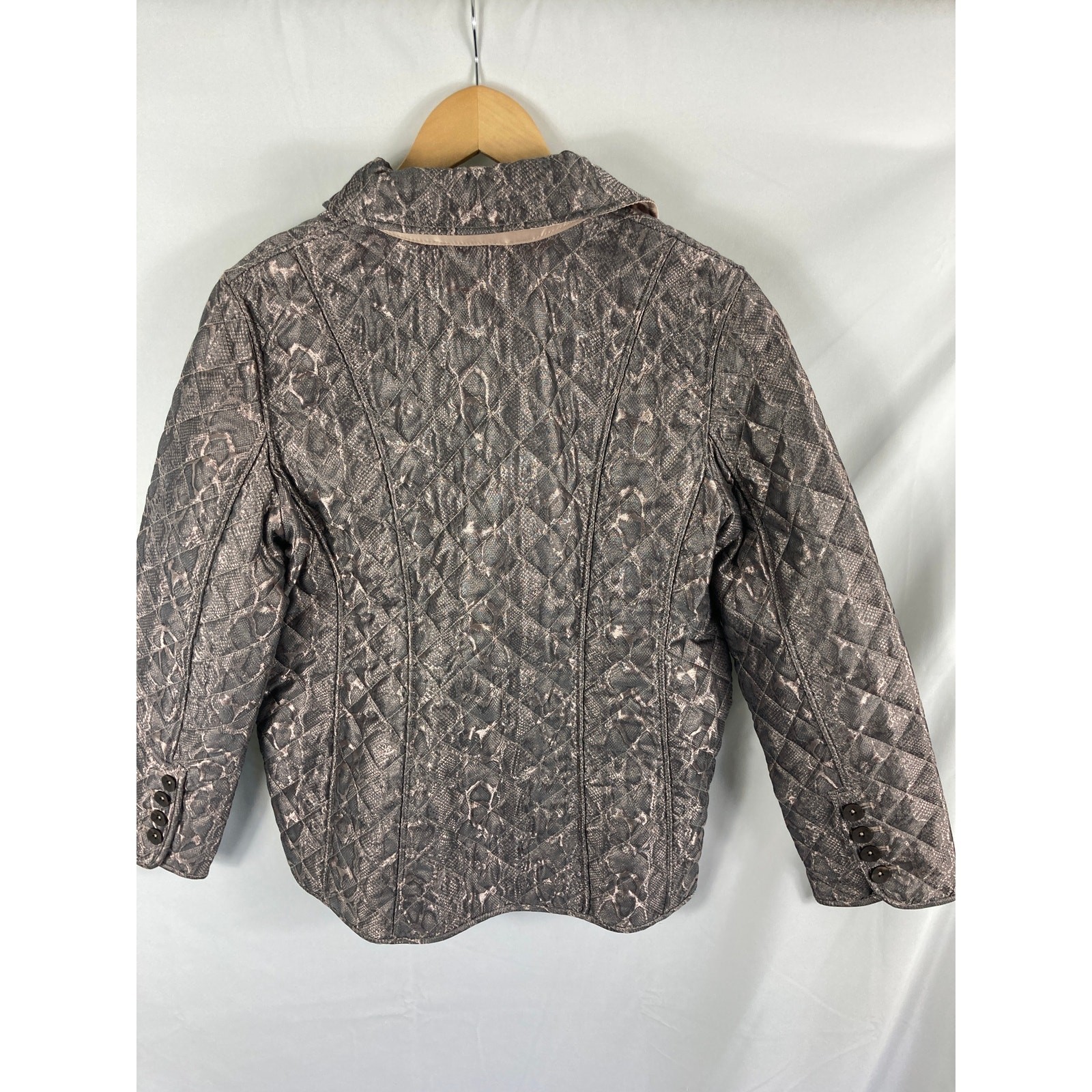 Chicos Python Print Quilted Button Up Jacket Size… - image 8