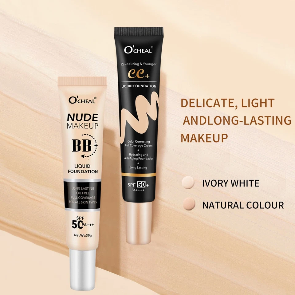 CC BB Cream SPF50+ PA+++ Color Correcting Brightening Makeup Base Sunscreen - Image 3 of 4