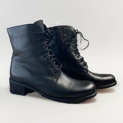 C LA CANADIENNE Women s Size 8 Leather Lace Up Boot Gothic Block Heel 37498
