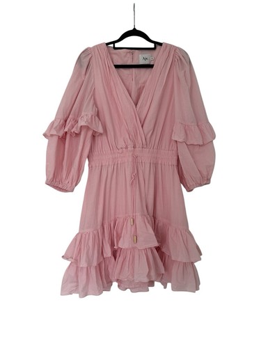 AJE DRESS Unending Pink Mini Size 10/US 8/M Tiered Ruffle - Picture 6 of 13