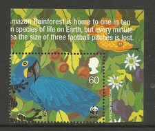 GB 2011 QE2 60p Amazon Wildlife Hyacinth Macaw Ex Fdc M/S 3172 ( M496 )