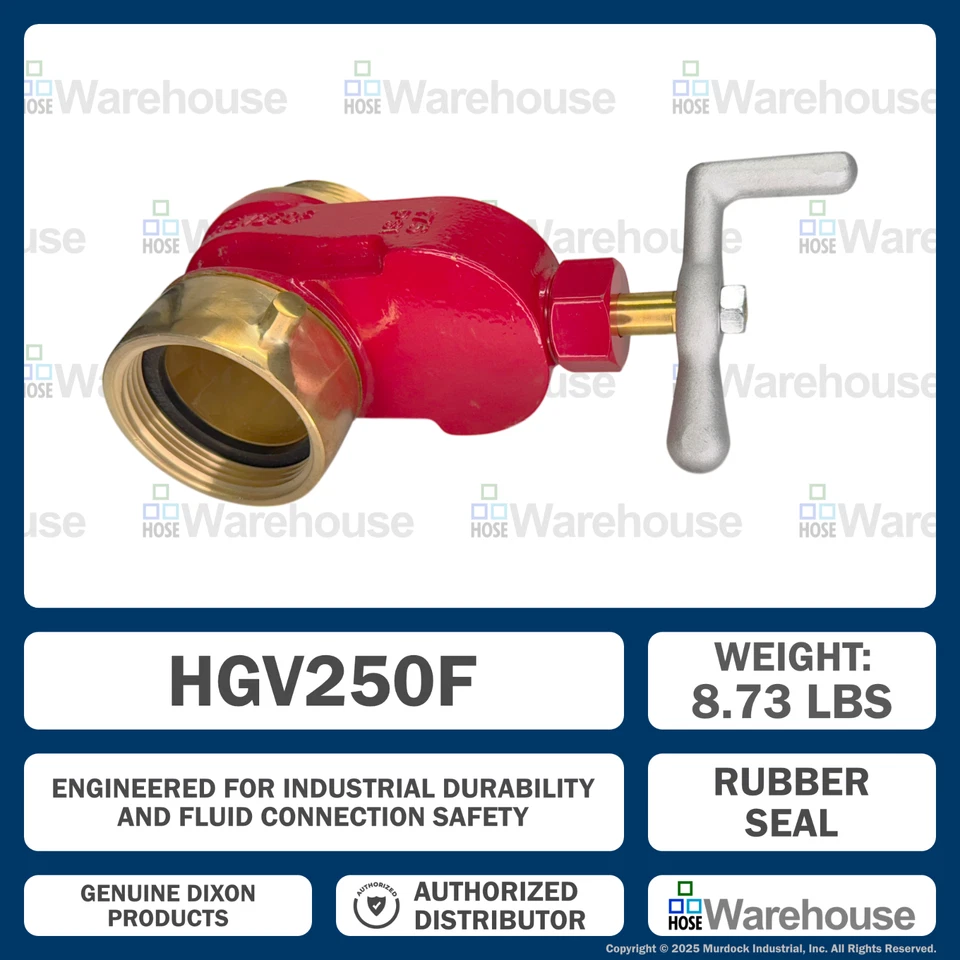 Genuine Dixon HGV250F Hydrant Gate Valve – Brass, 2½" FNST x MNST, Speed Handle - Image 4 of 4