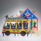 Caribbean Folk Colorful Curacao Metal House Bus Wall Art Sculpture 2pc Lot