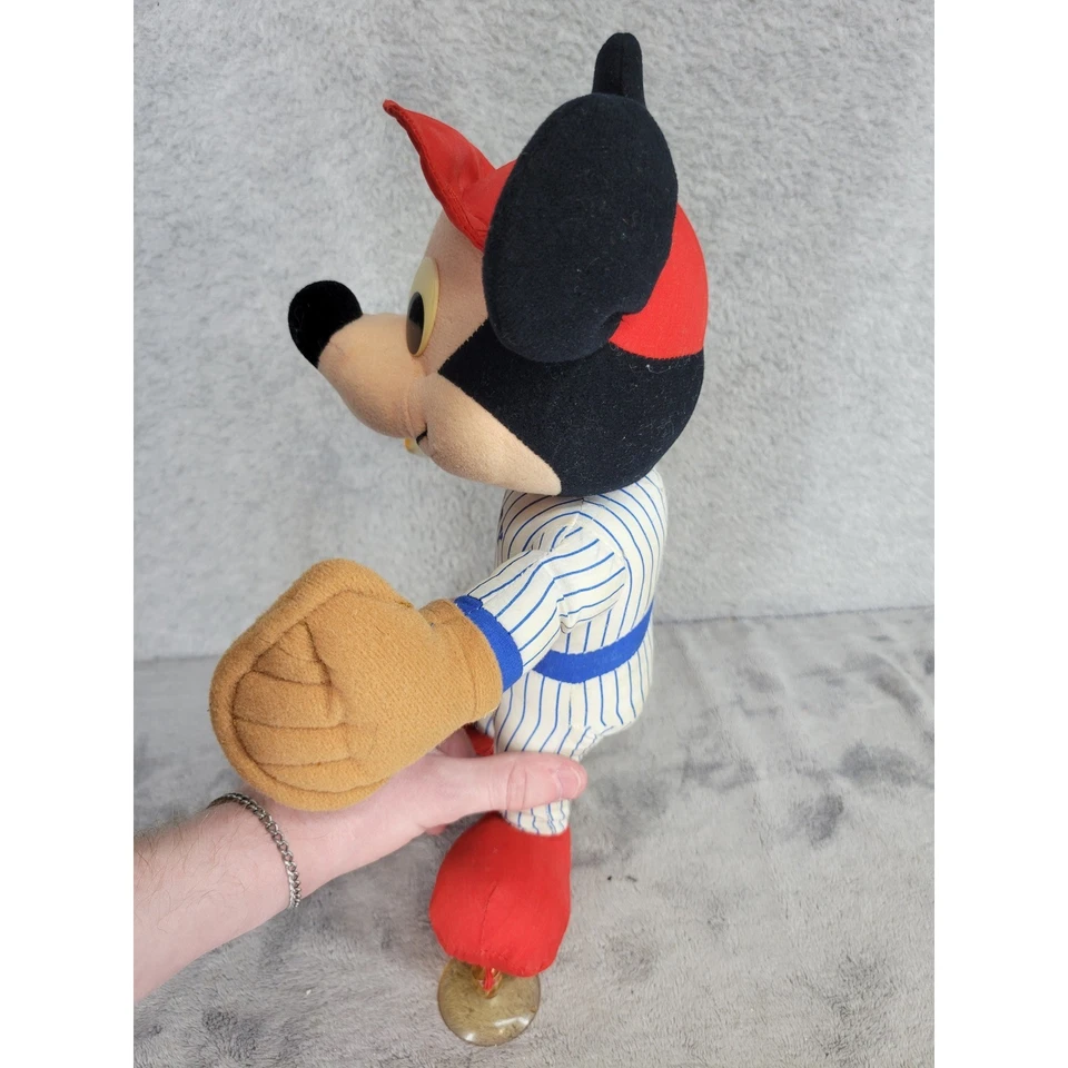 Playskool 1988 Mickey Mouse бейсболист плюшевая игрушка кукла с присоской - Изображение 4 из 4