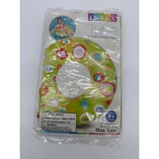 Intex Swim Tube Ages 9 36" Green NWT Retro Circle Print Inflatable Pool Float