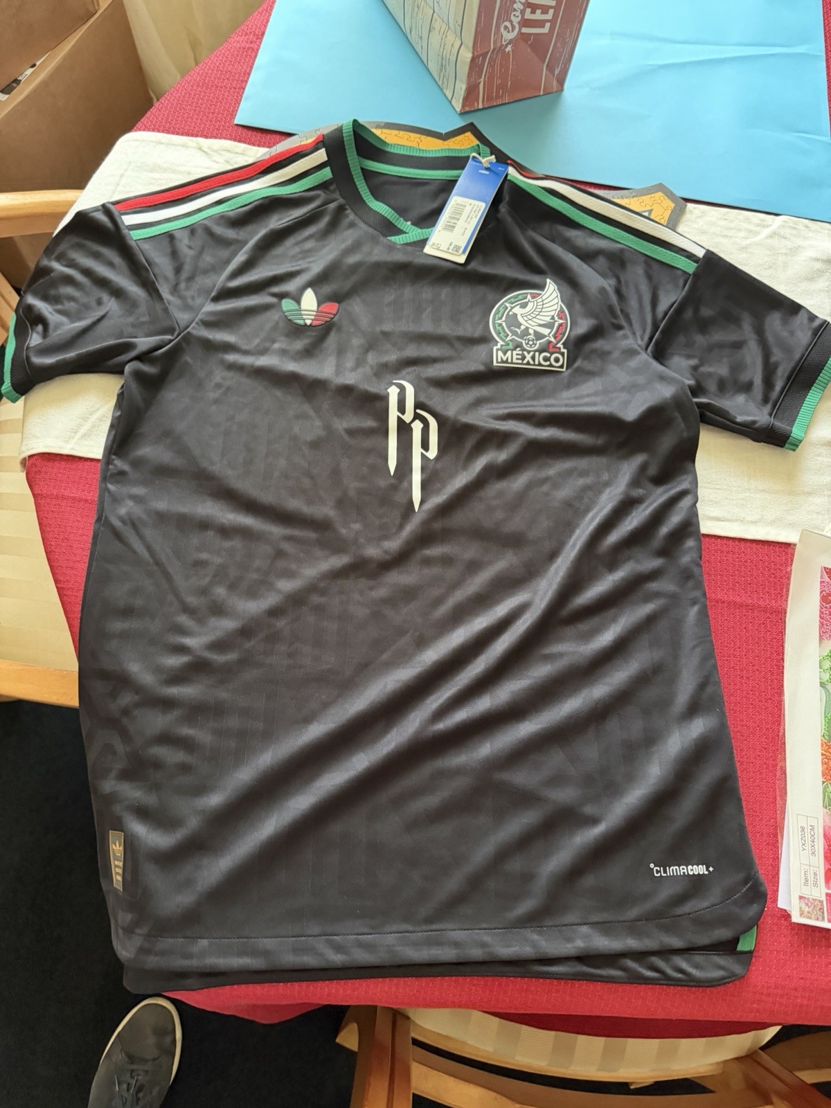 Peso Pluma x México 2026 Wc Adidas Authentic Player Jersey- Black Short Sleeve