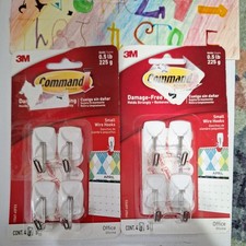 Command Small Wire Toggle Hooks, White, Damage Free Organizing, 4 Hooks 2 Pack