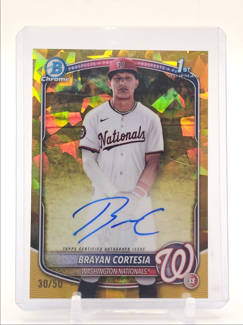 BRAYAN CORTESIA 2025 BOWMAN CHROME 1ST GOLD SAPPHIRE AUTO /50 Q4871