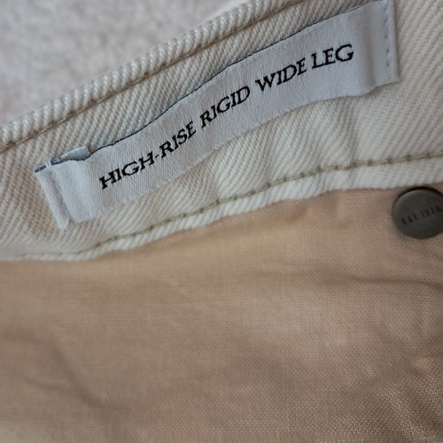 Banana Republic Jeans Women's 30 Petite Cream High Rise Rigid Wide Leg ECRU - Picture 5 of 11