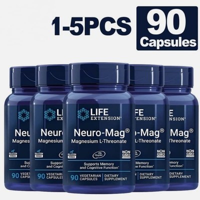 1-5X Capsules 144mg Mag Mineral L-Threonate Neuro-Mag 90 Veg Life Extension