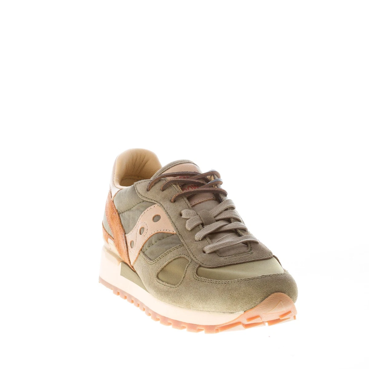 SAUCONY chaussures homme green brown nylon suede Shadow Original