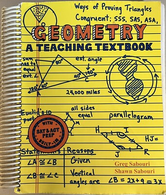 GEOMETRY A TEACHING TEXTBOOK, ANSWER KEY, TEST BANK, 4 LECTURE PRACTICE CDs, ++