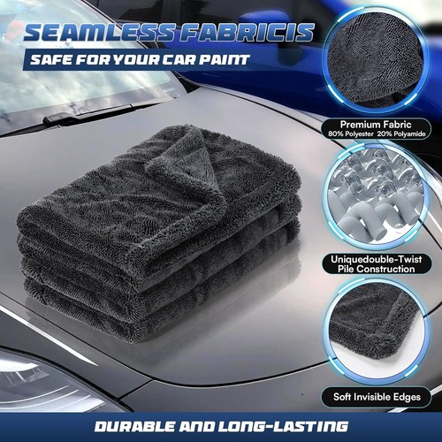 1200 GSM Extra Large Car Drying Towel - 23.6 x 63 in, Quick Dry & Scratch Free - Picture 7 of 9