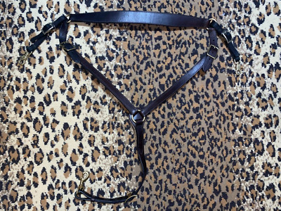 CIRCLE Y DARK OIL TRAIL BREAST COLLAR OVER WITHER WITH BRASS FITTINGS #SP4283-24