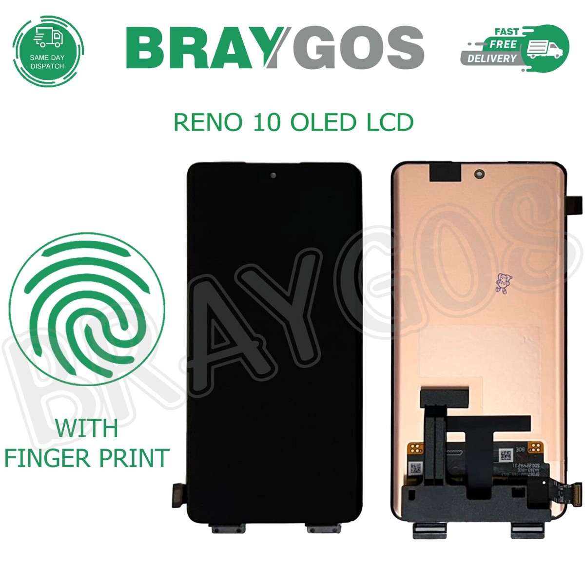 For OPPO Reno 10 CPH2531 OLED LCD Display Touch Screen Digitizer 
