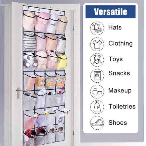 Scarpiera sopra porta organizer appendiabiti portaoggetti appendiabiti borsa armadio 28 tasche - Foto 2 di 12