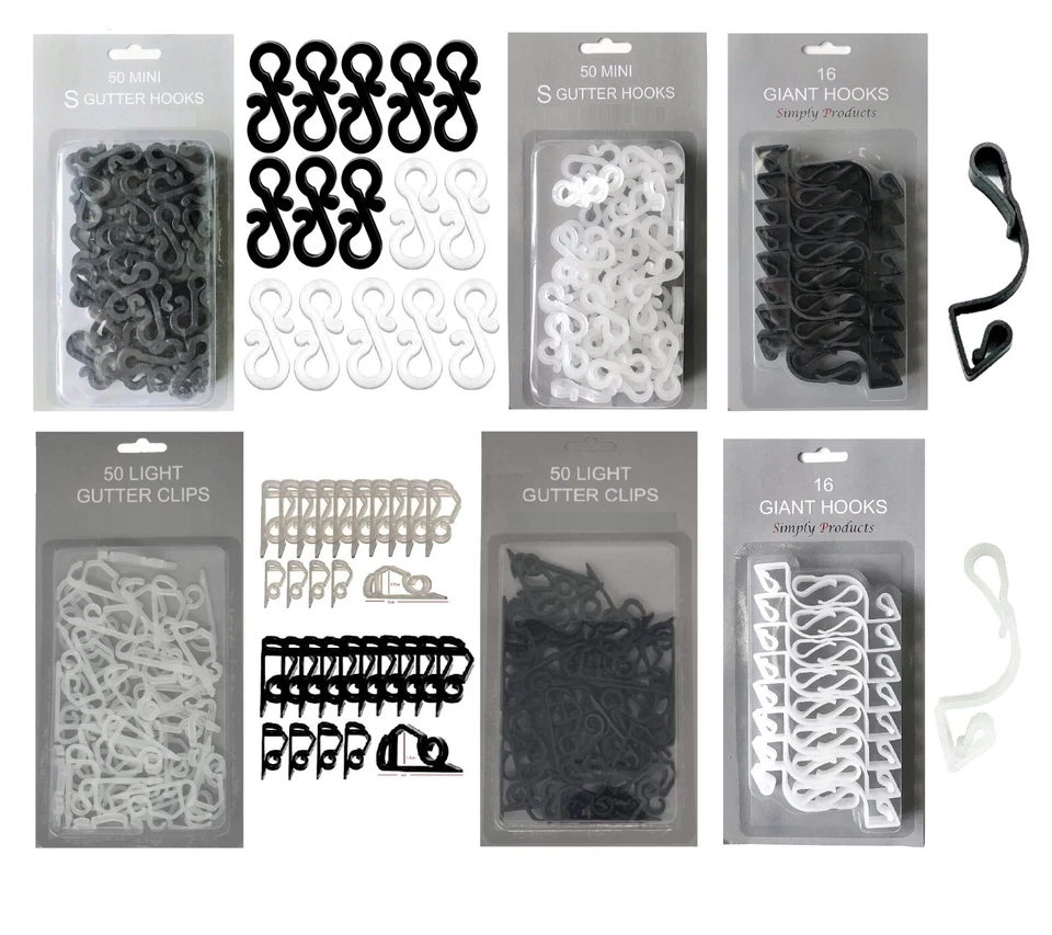 Xmas Gutter Hooks, Gutter Clips for Xmas String Lights Outdoor LED Lights