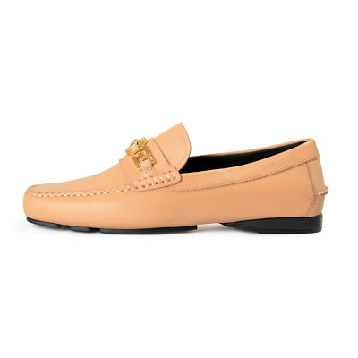 Versace Men\'s Beige 100% Leather Gold Medusa Car Shoes Loafers Shoes US 10 IT 43 Versace Men main image 4