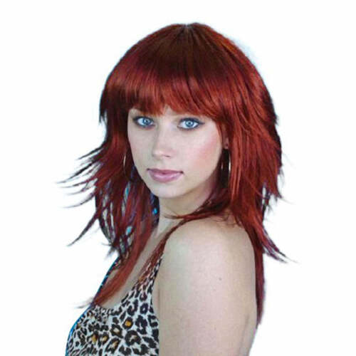 1980's Auburn Beauty Retro Layered Flick Fancy Dress Costume Wig - Picture 1 of 1