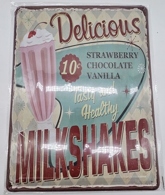 Nostalgic-Art Targa in metallo, USA   Milkshake 30x40 cm Retro