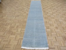 2'5 x 12'1 Runner Hand Knotted Sky Blue Gabbeh Oriental Rug G15444