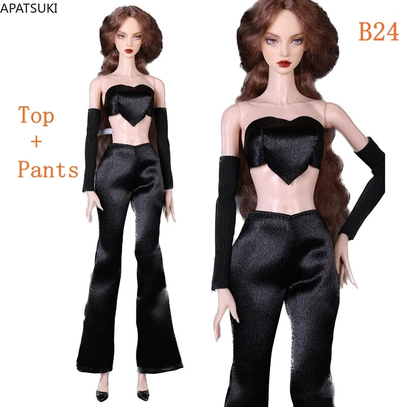Black Love Fashion Clothes Set for 11.5in. Doll Outfits Crop Top