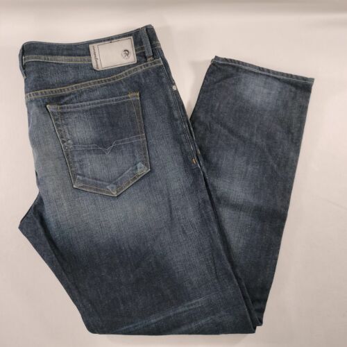 Diesel Buster U885K Regular Slim Tapered Button Fly Blue Jeans Mens Actual 40x34 - Picture 1 of 10