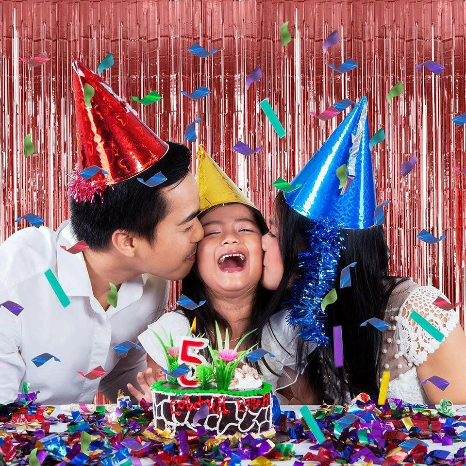 TINSEL SHIMMER FOIL DOOR CURTAIN GARLANDS BIRTHDAY PARTY DISCO DECORATIONS - Image 2 of 4