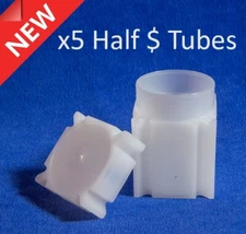 5 Square Coin Tubes For US Half Dollar Kennedy Liberty 1/2 $ 32.10mm Archival