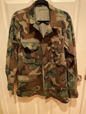 Vintage U.S. Army Combat Woodland Camouflage Field Hot Weather Coat Medium Long