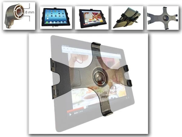 Tablet Halterung Adapter für Mikrofonstativ Kamerastativ passt für iPad 1 2 3 4 - Bild 3 von 4