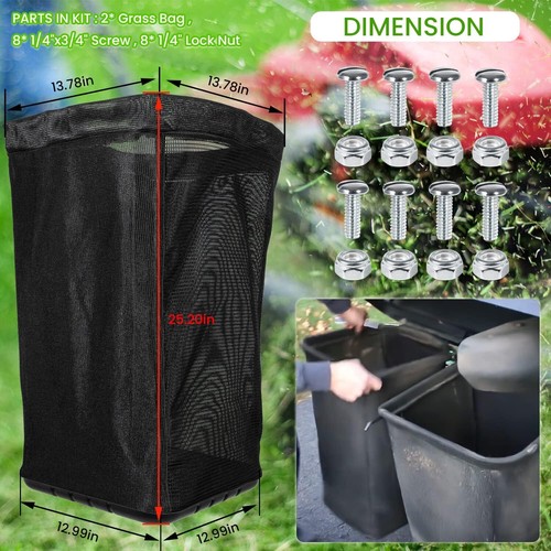 AM122416 Grass Bags 2Pcs AM101602 Collection Systems for John Deere 100 105 110 - Picture 4 of 7