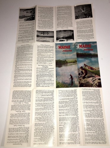 MAINE 1950s PICTORIAL FISHING GUIDE & FOLD-OUT MAP REGULATIONS AREAS - Picture 2 of 3