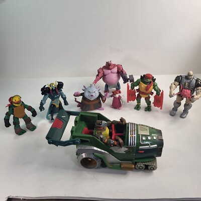 Lot (9) Teenage Mutant Ninja Turtles TMNT Various Figures plus digger.