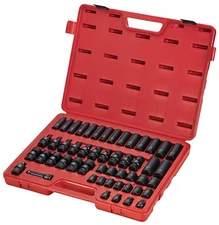 Sunex 3351 51pc 3/8" Dr. Metric Universal, Deep and Standard Impact Socket Set